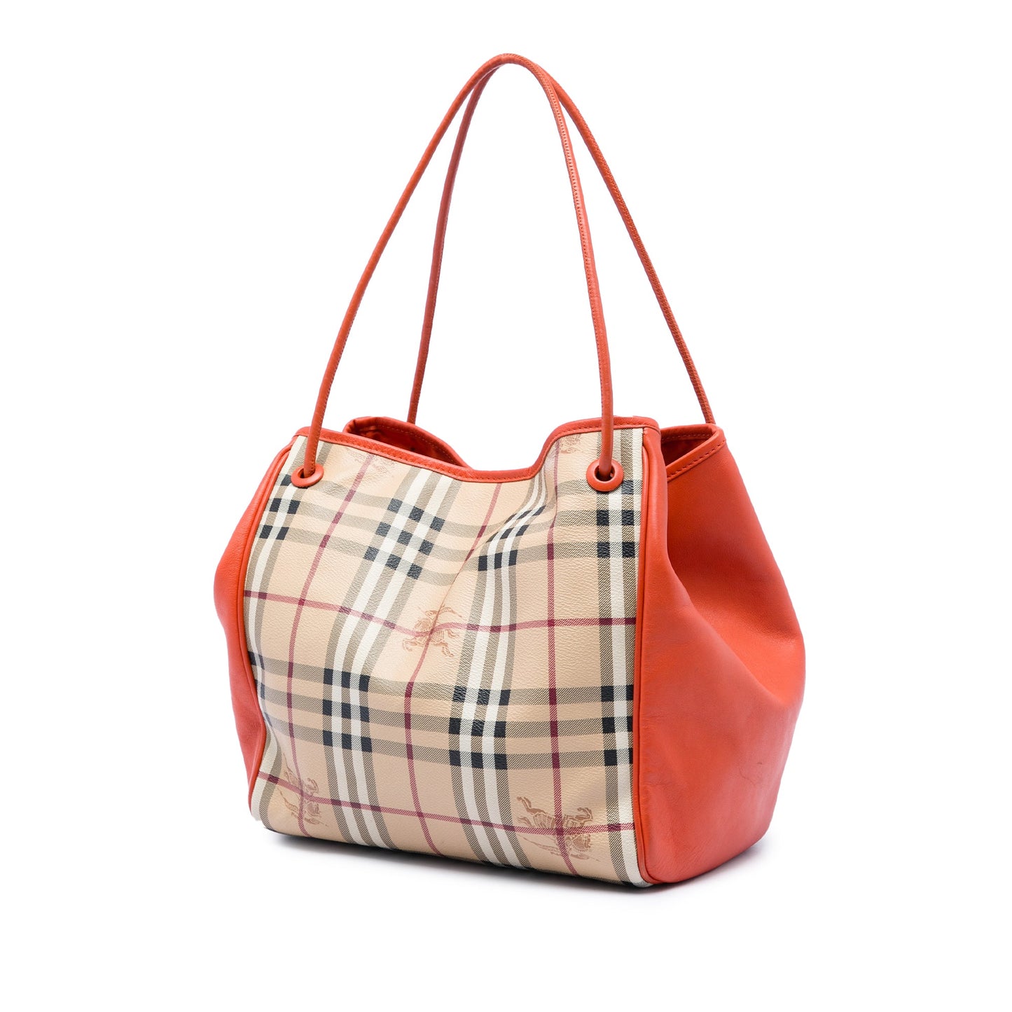 Burberry Small Haymarket Check Coated Canvas and Calfskin Canterbury Tote