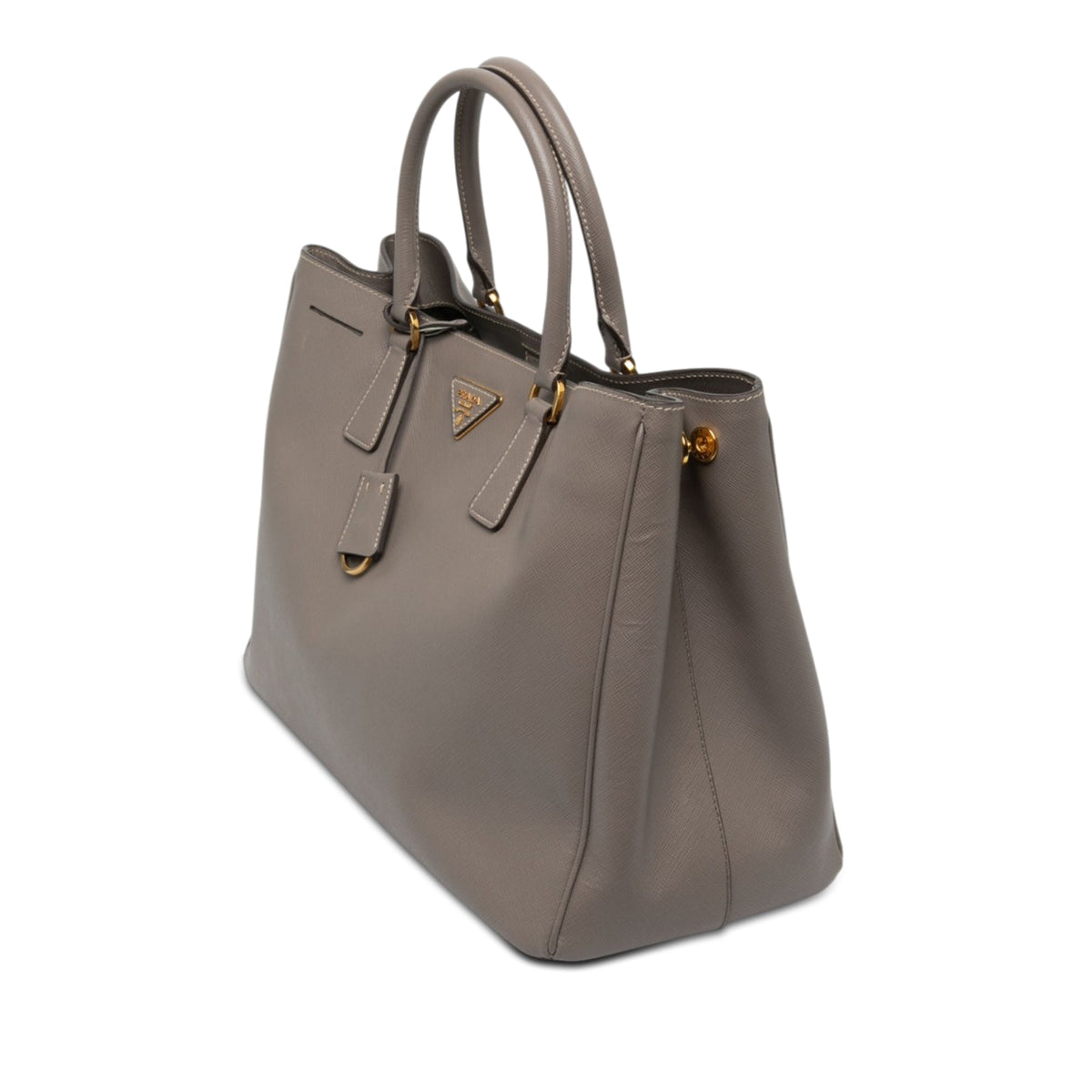 Prada Large Saffiano Lux Gardeners Tote — Gray