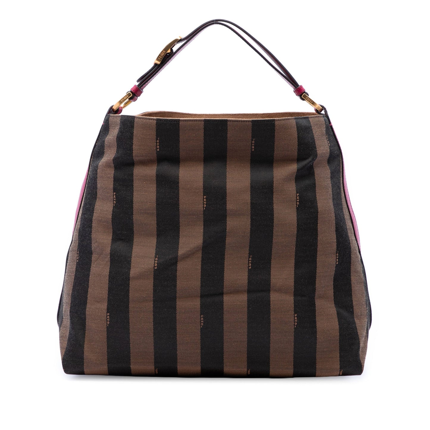 Fendi Large Pequin Canvas Hobo