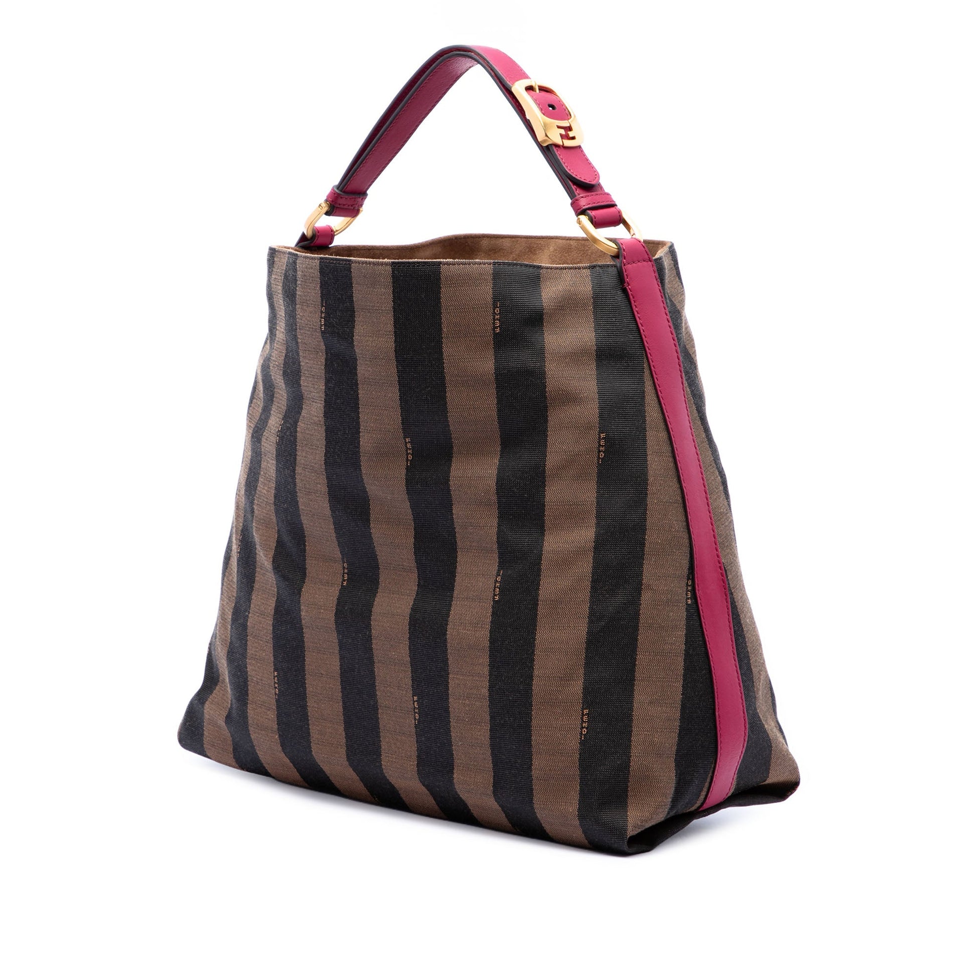 Fendi Large Pequin Canvas Hobo