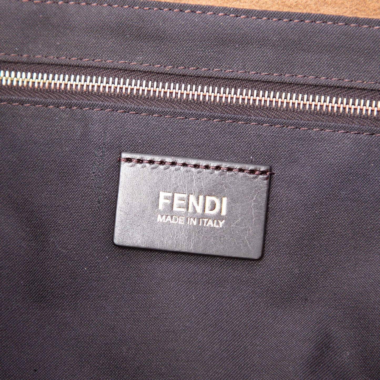 Fendi Large Pequin Canvas Hobo