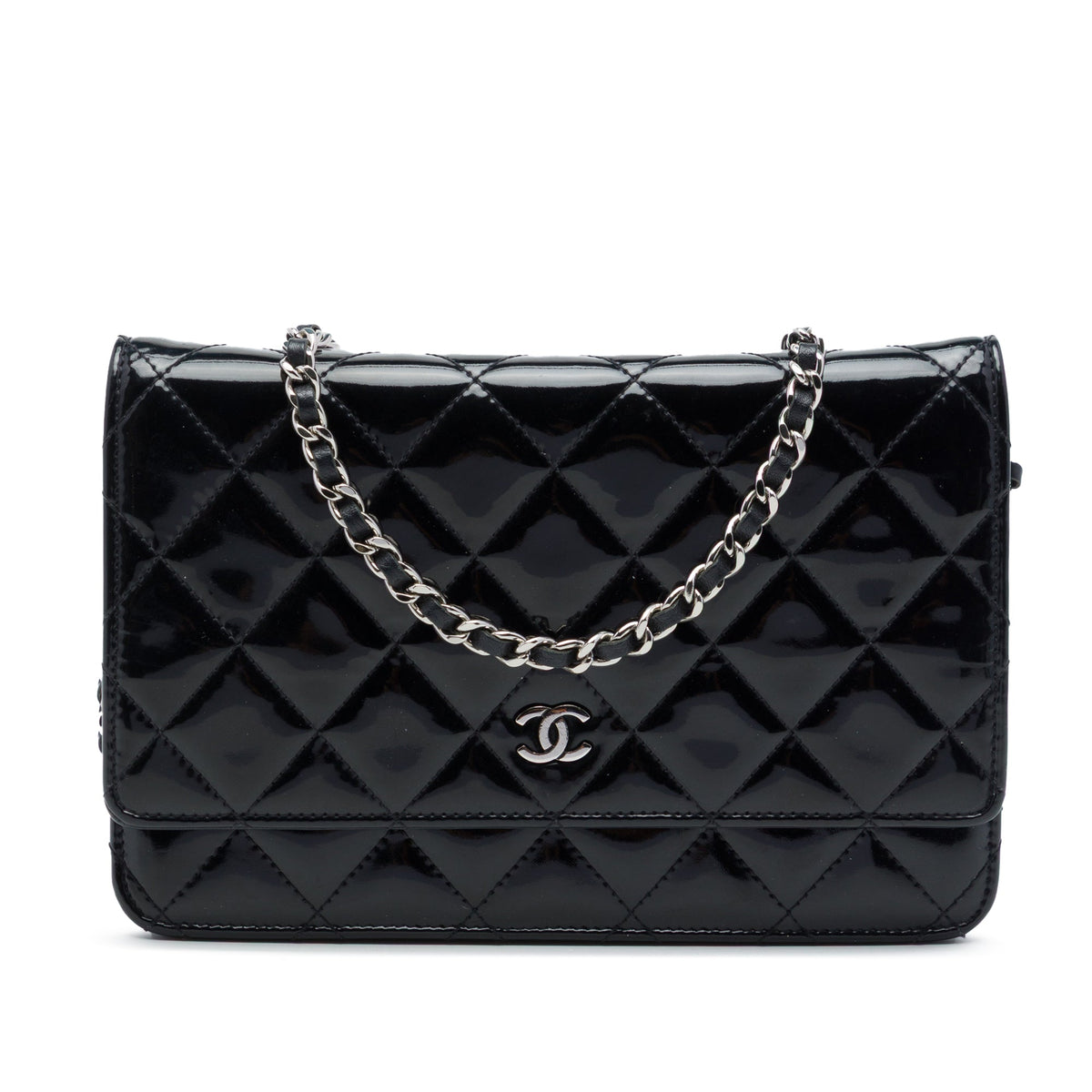 Chanel CC Quilted Patent Wallet On Chain