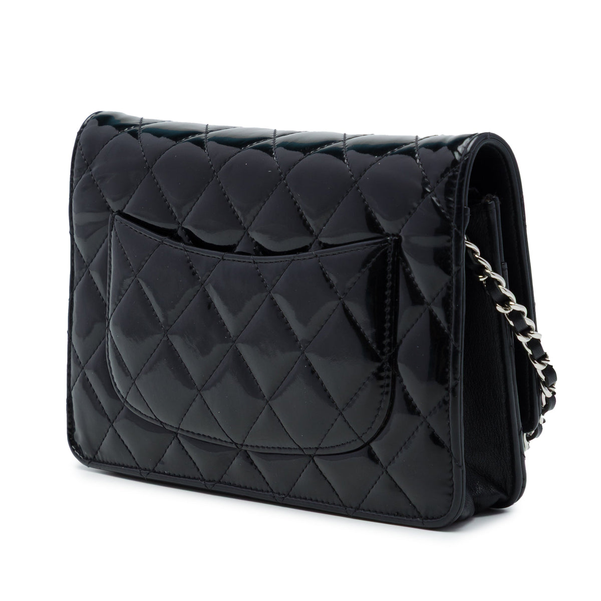 Chanel CC Quilted Patent Wallet On Chain