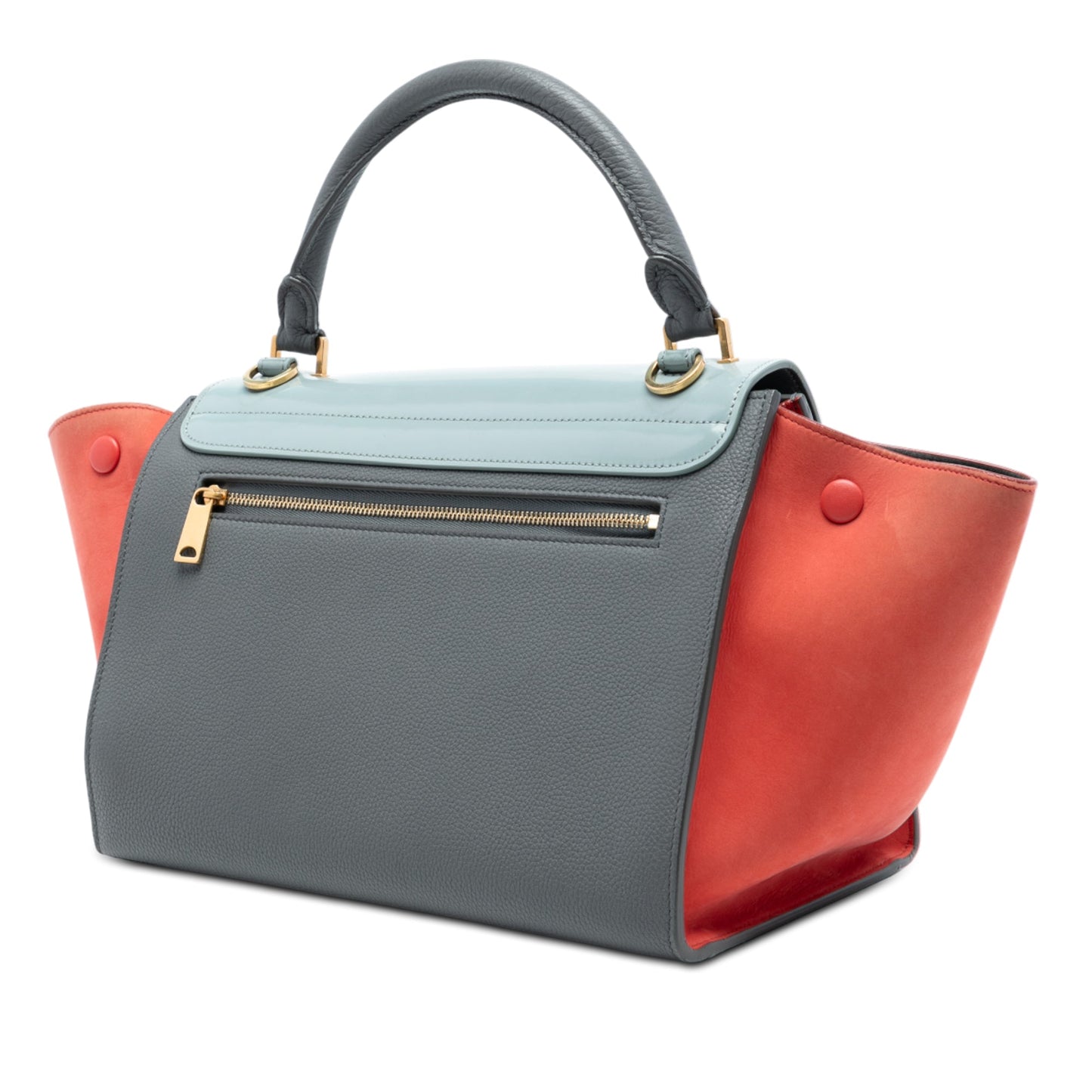 Celine Small Tricolor Leather Trapeze Satchel