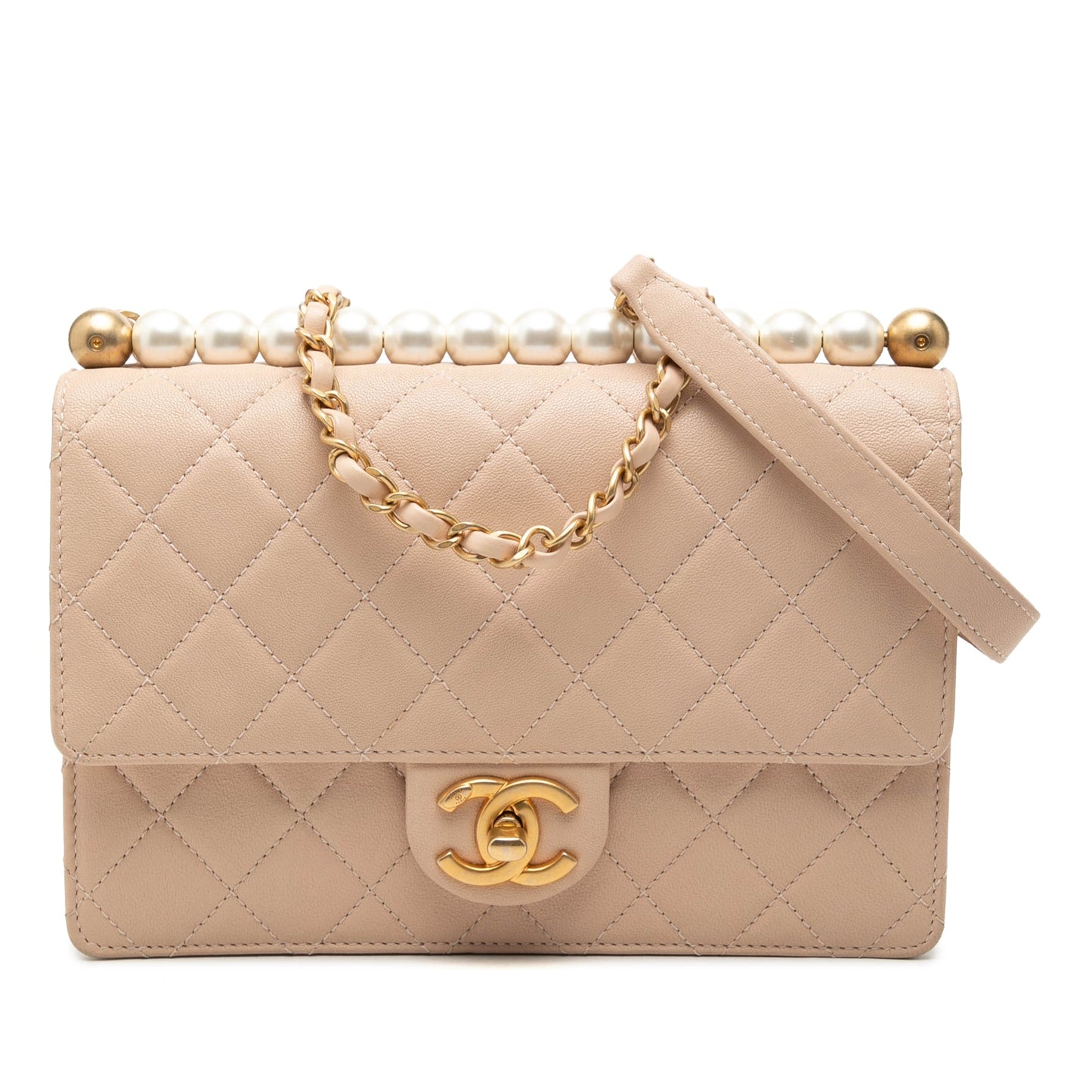 Chanel Small Quilted Lambskin Chic Pearls Flap