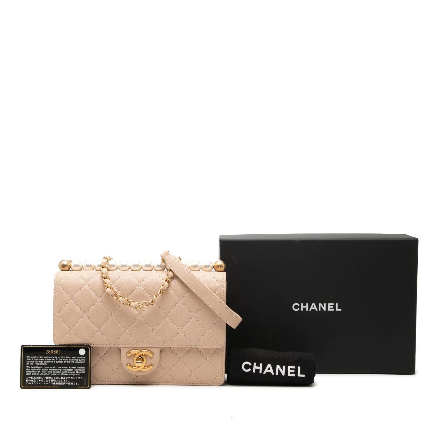 Chanel Small Quilted Lambskin Chic Pearls Flap