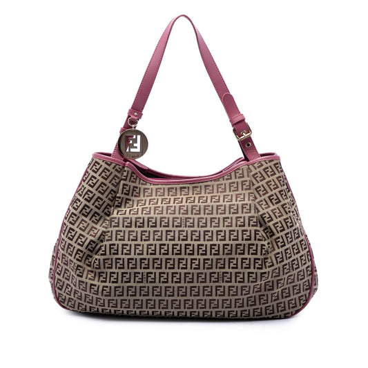 Fendi Zucchino Canvas Tote — Beige