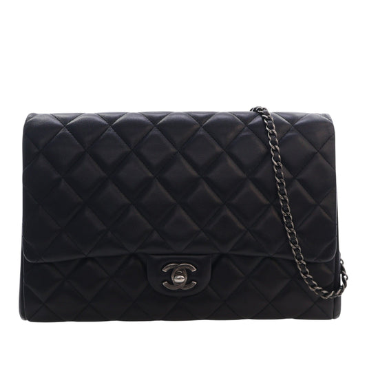 Chanel CC Quilted Lambskin Flap Clutch with Chain