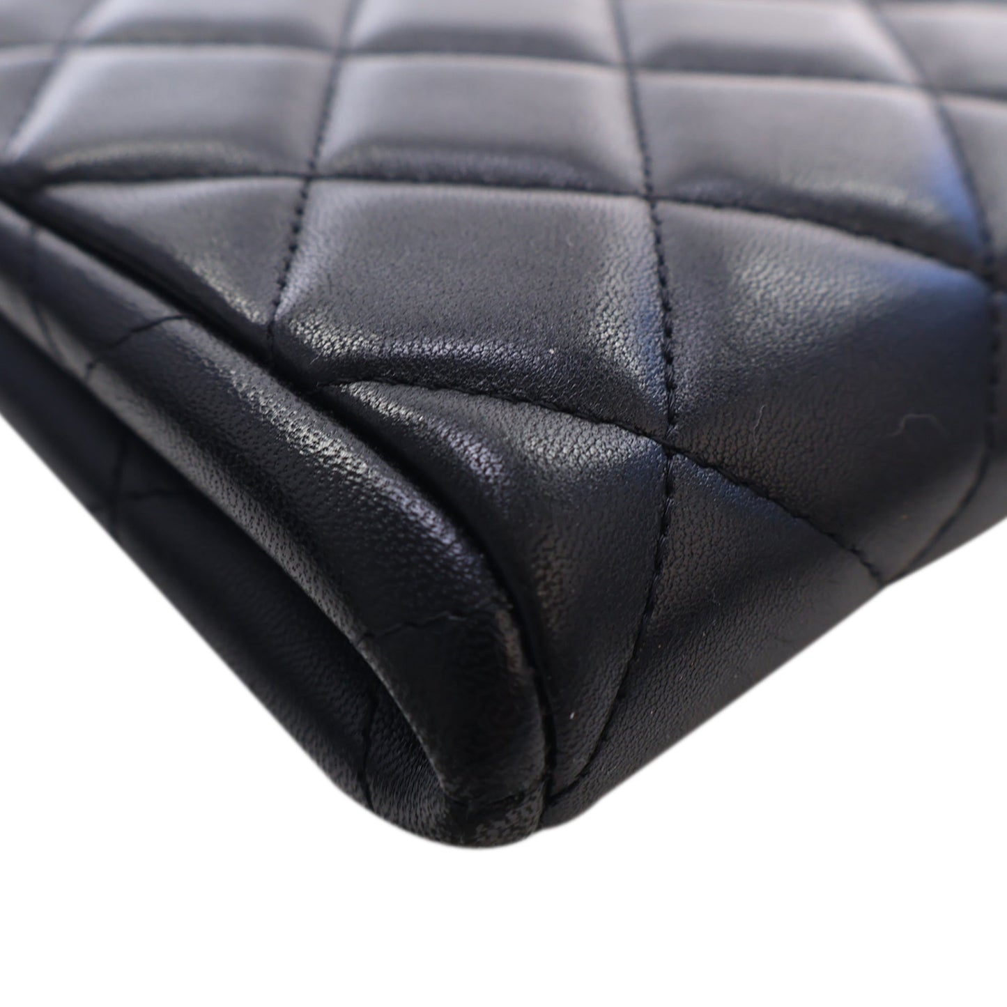 Chanel CC Quilted Lambskin Flap Clutch with Chain
