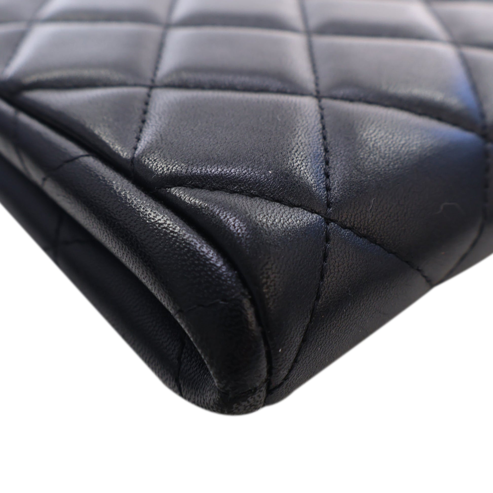Chanel CC Quilted Lambskin Flap Clutch with Chain
