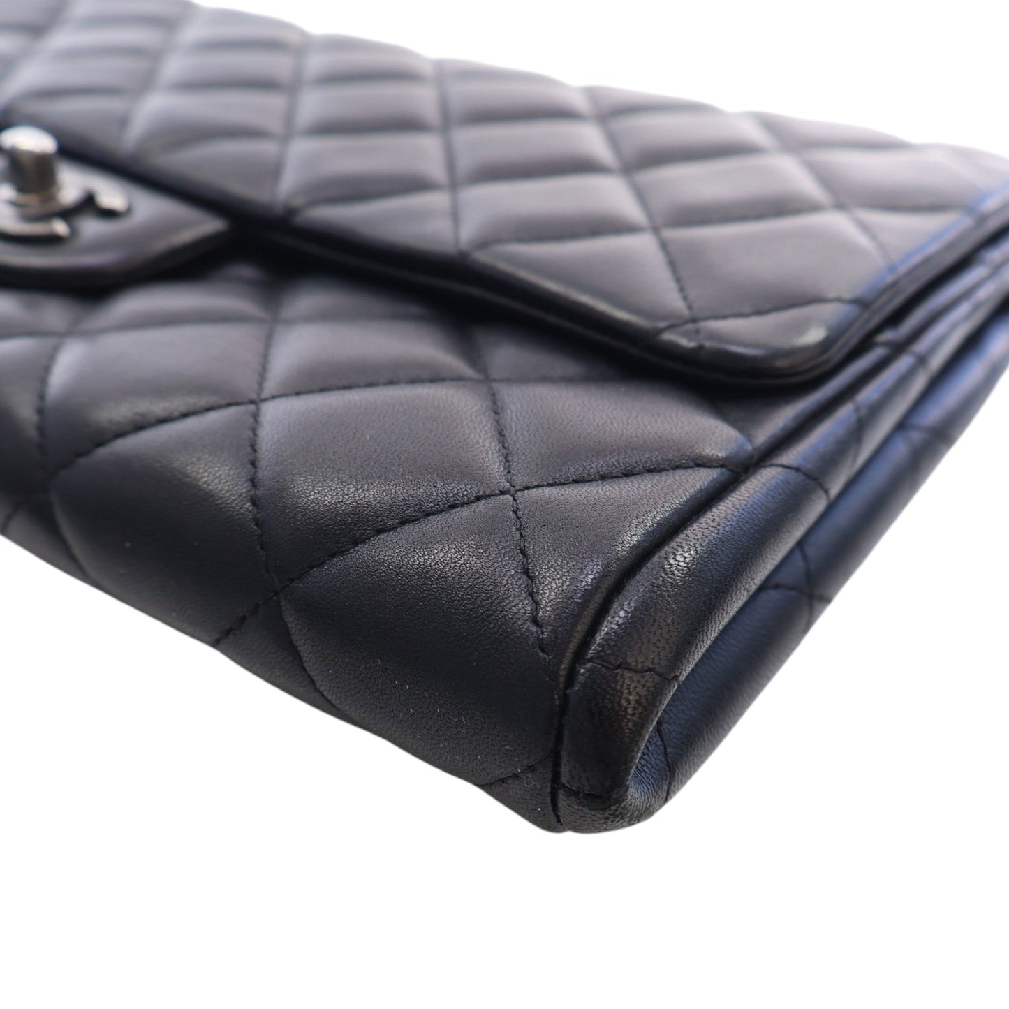 Chanel CC Quilted Lambskin Flap Clutch with Chain