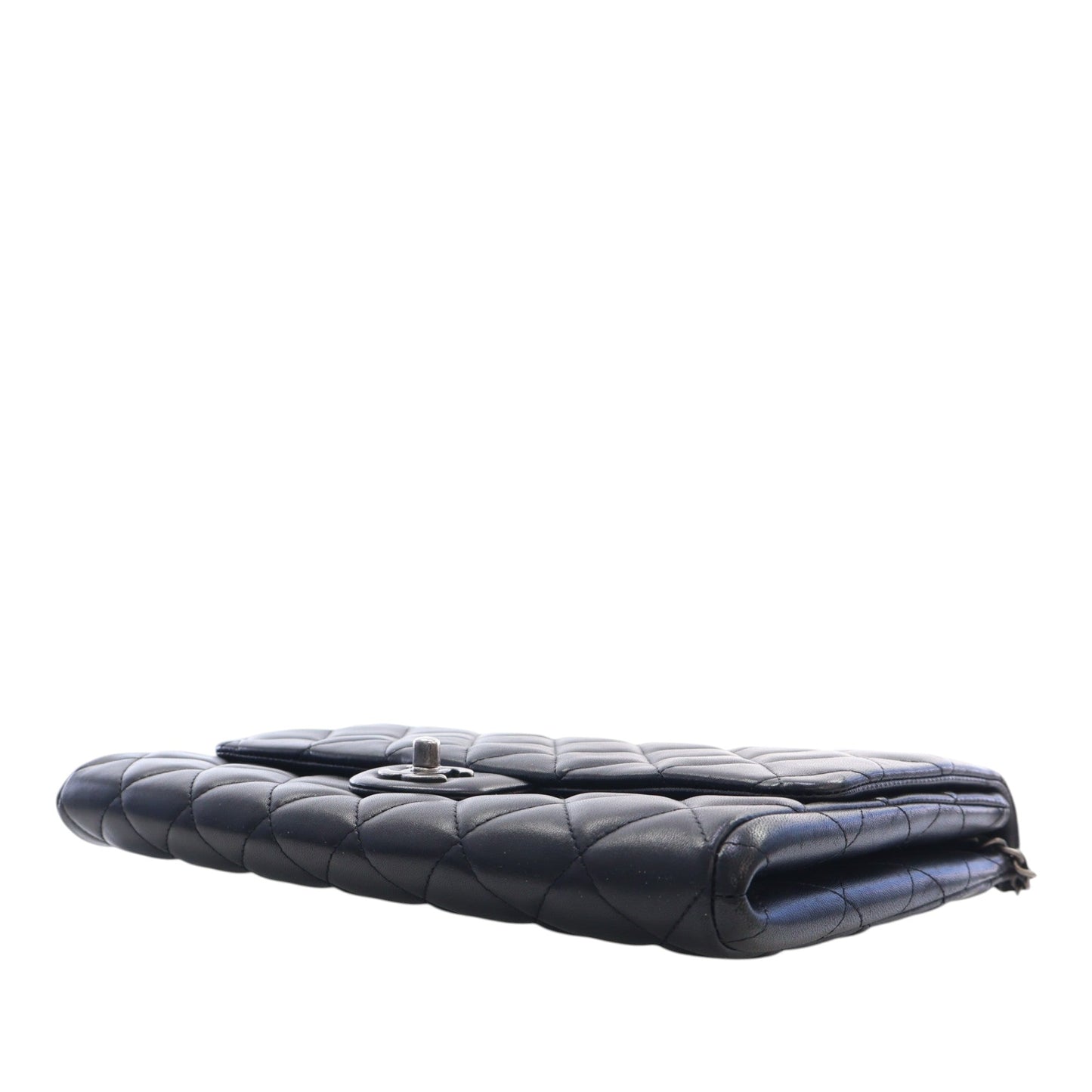Chanel CC Quilted Lambskin Flap Clutch with Chain