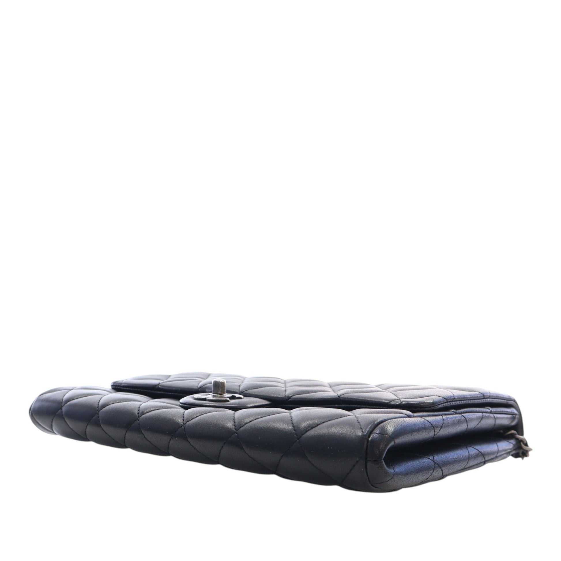 Chanel CC Quilted Lambskin Flap Clutch with Chain