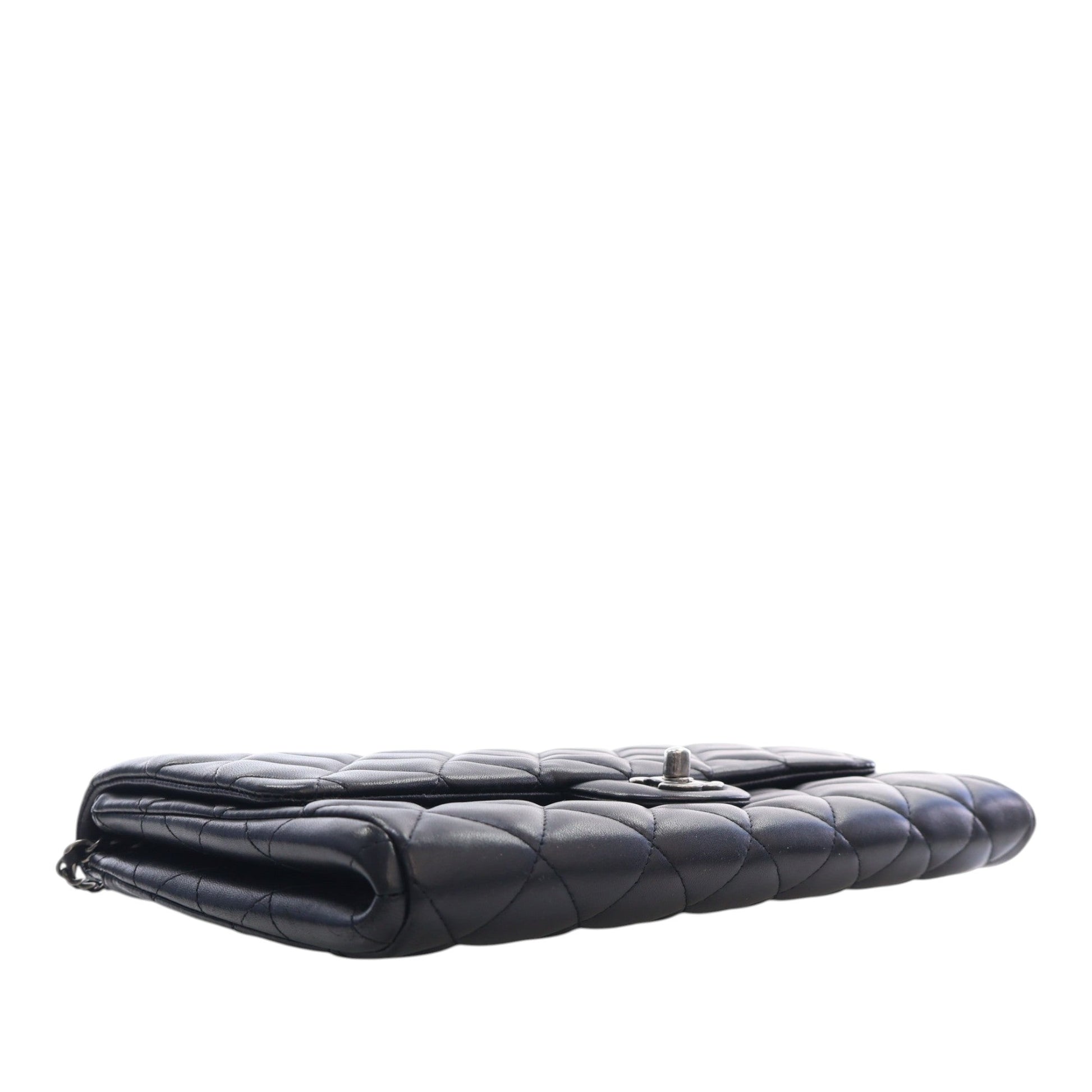 Chanel CC Quilted Lambskin Flap Clutch with Chain