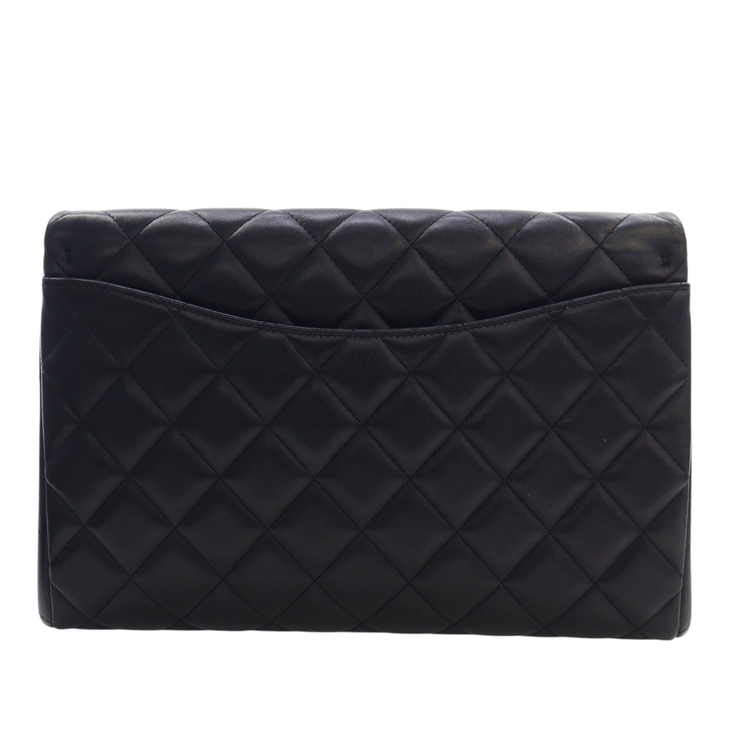 Chanel CC Quilted Lambskin Flap Clutch with Chain