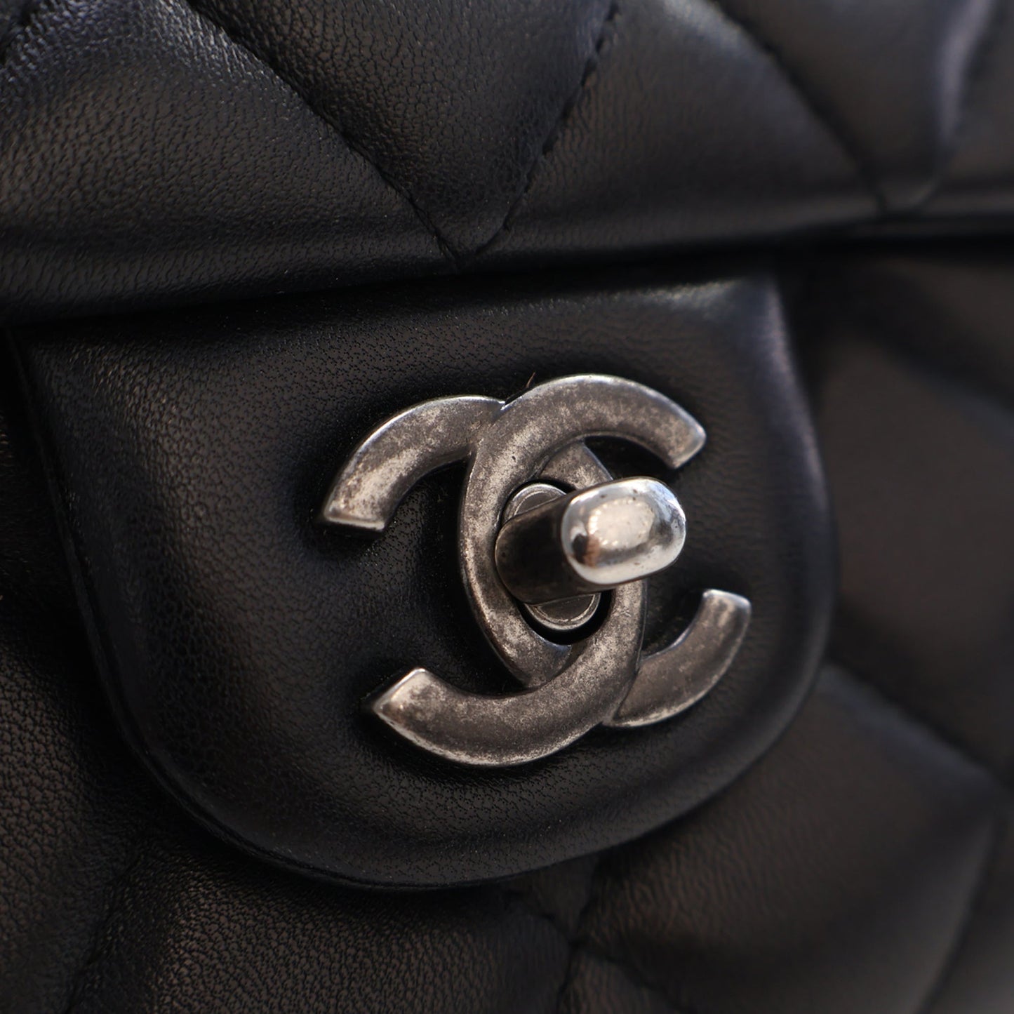 Chanel CC Quilted Lambskin Flap Clutch with Chain