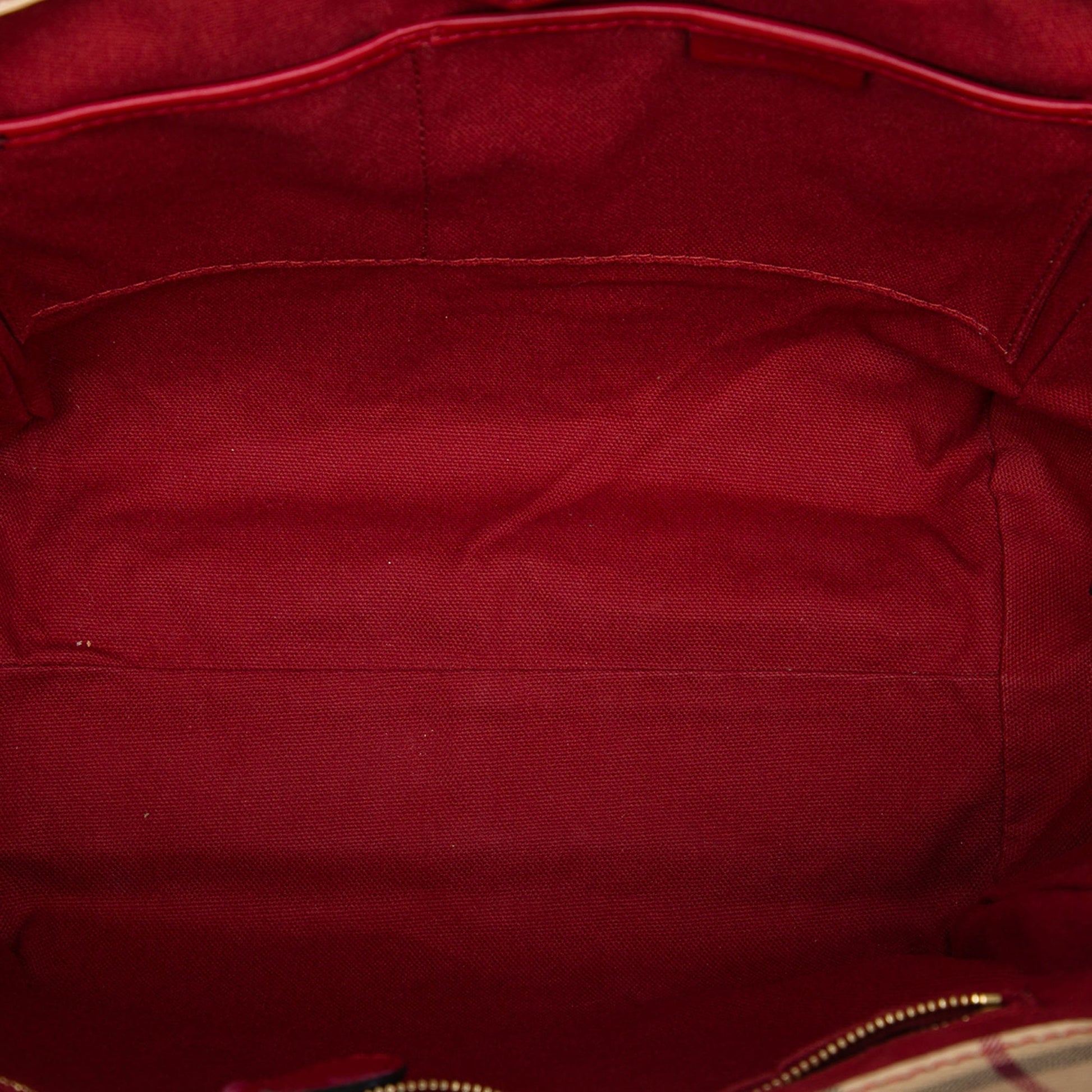 Burberry Small Leather Trimmed Haymarket Check Coated Canvas Canterbury Tote