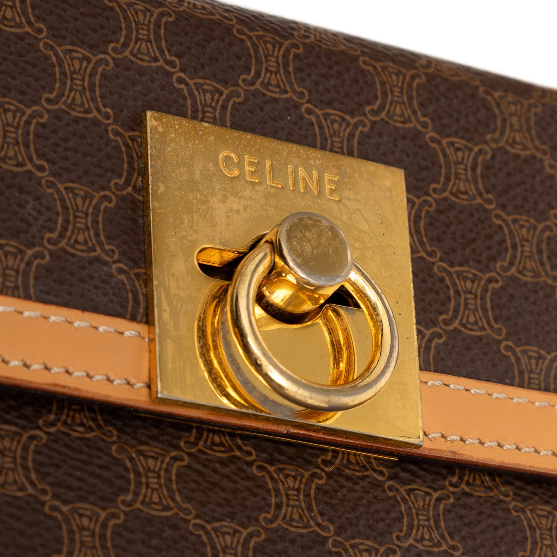 Celine Macadam Coated Canvas Handbag