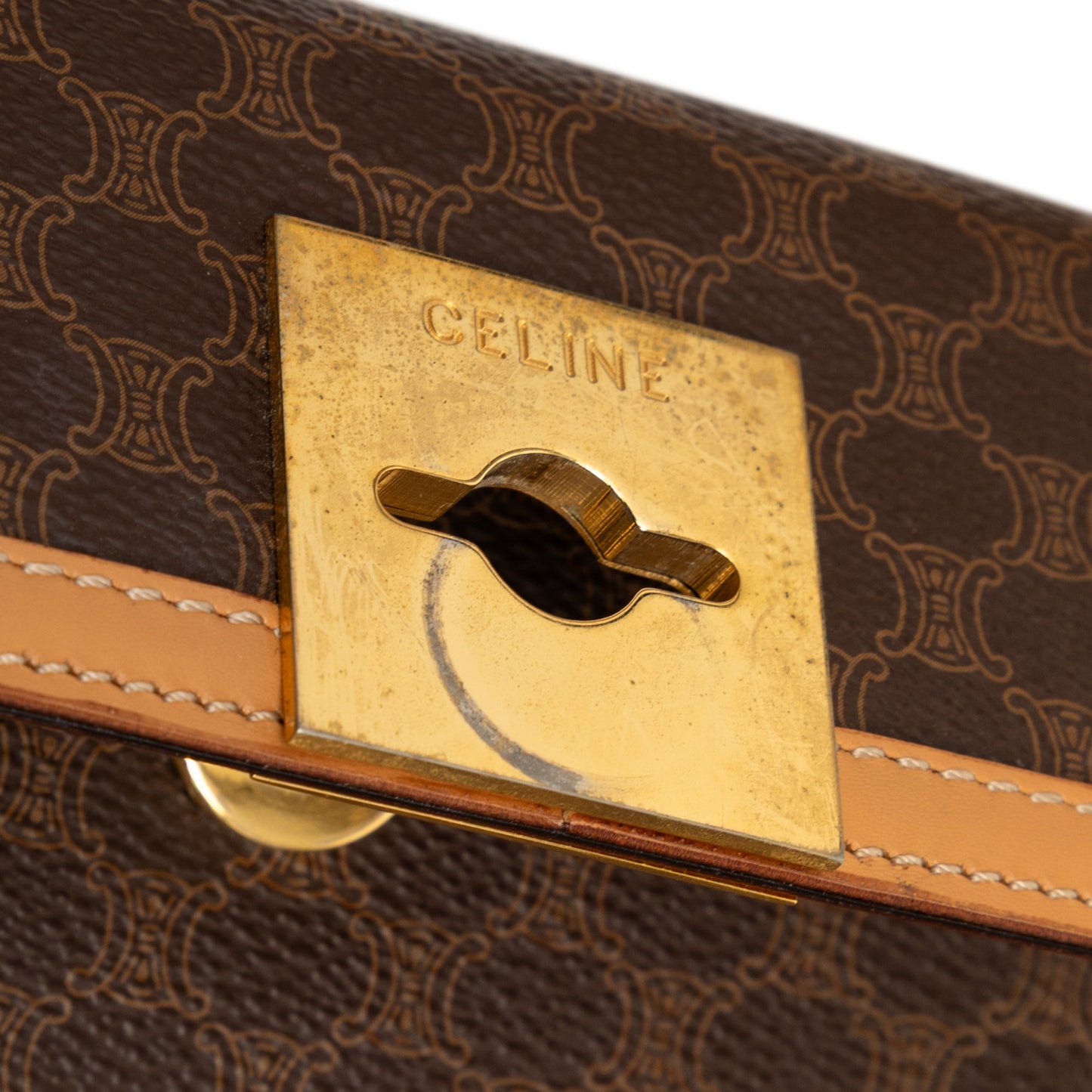 Celine Macadam Coated Canvas Handbag