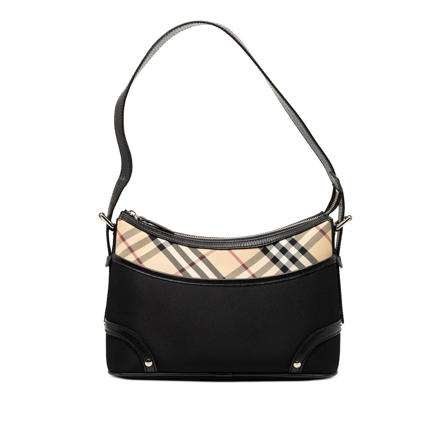 Burberry Nova Check Trimmed Canvas Shoulder Bag