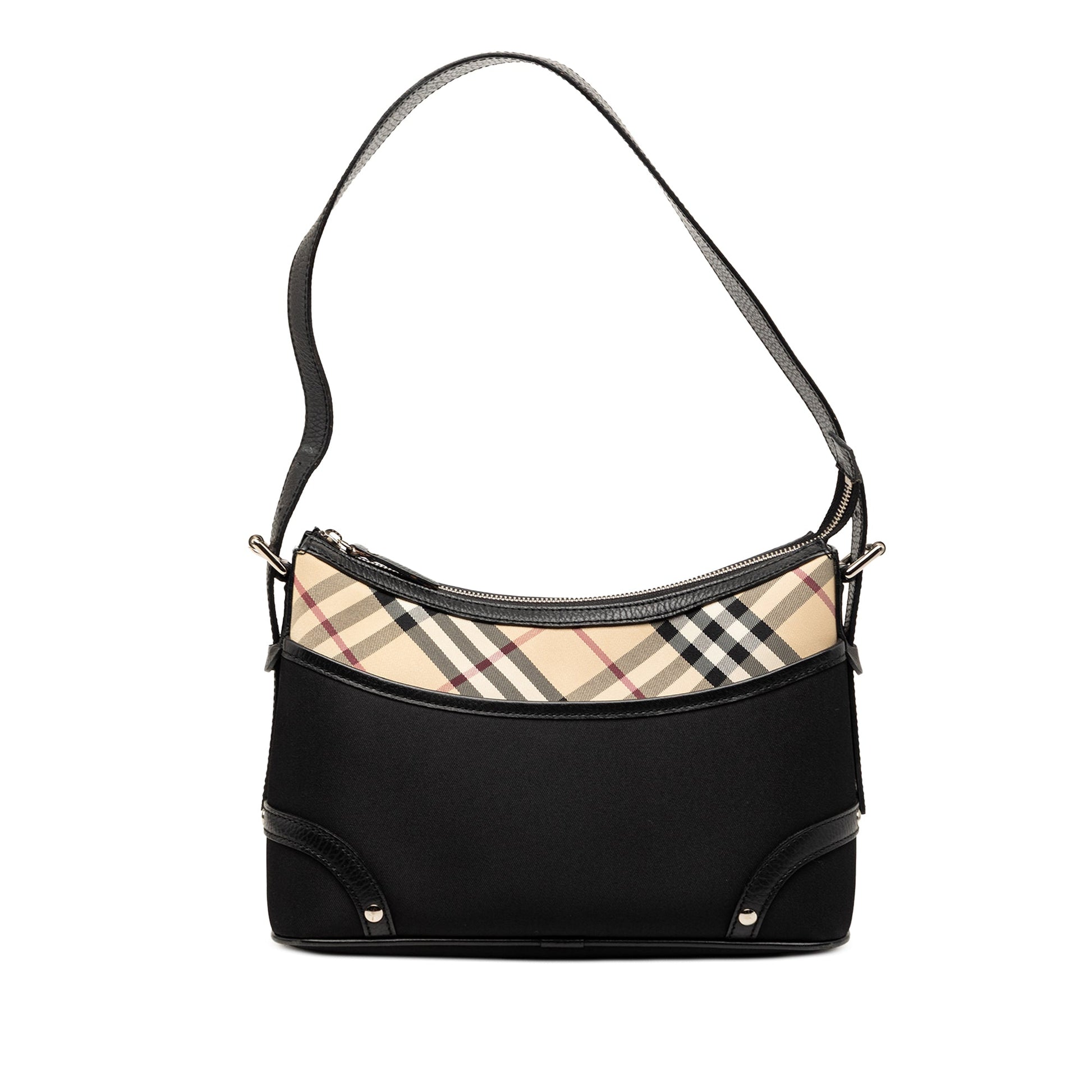 Burberry Nova Check Trimmed Canvas Shoulder Bag
