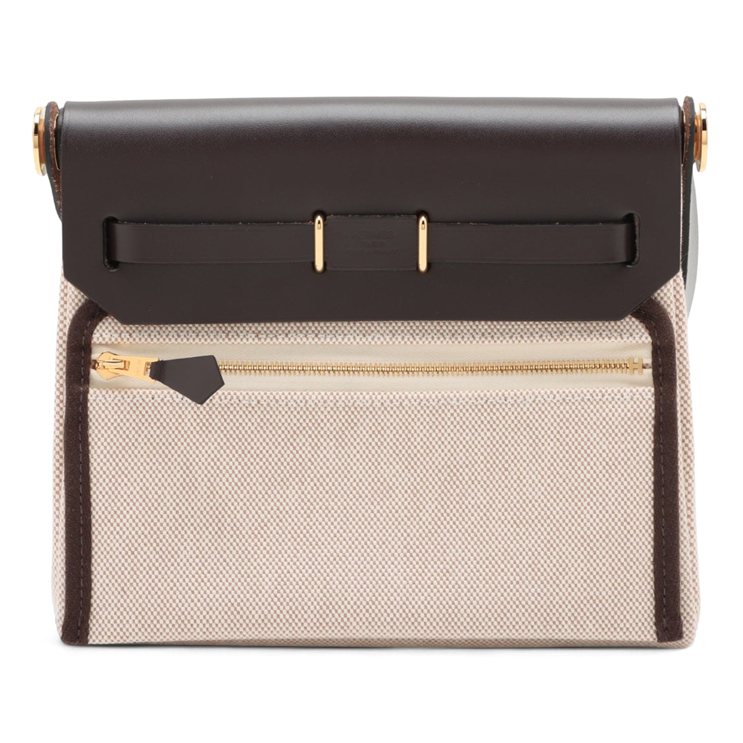 Hermès Military Toile and Vache Hunter Herbag Zip 20