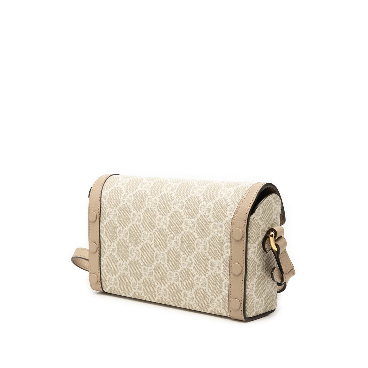 Gucci Mini GG Supreme Horsebit 1955 Crossbody — Beige
