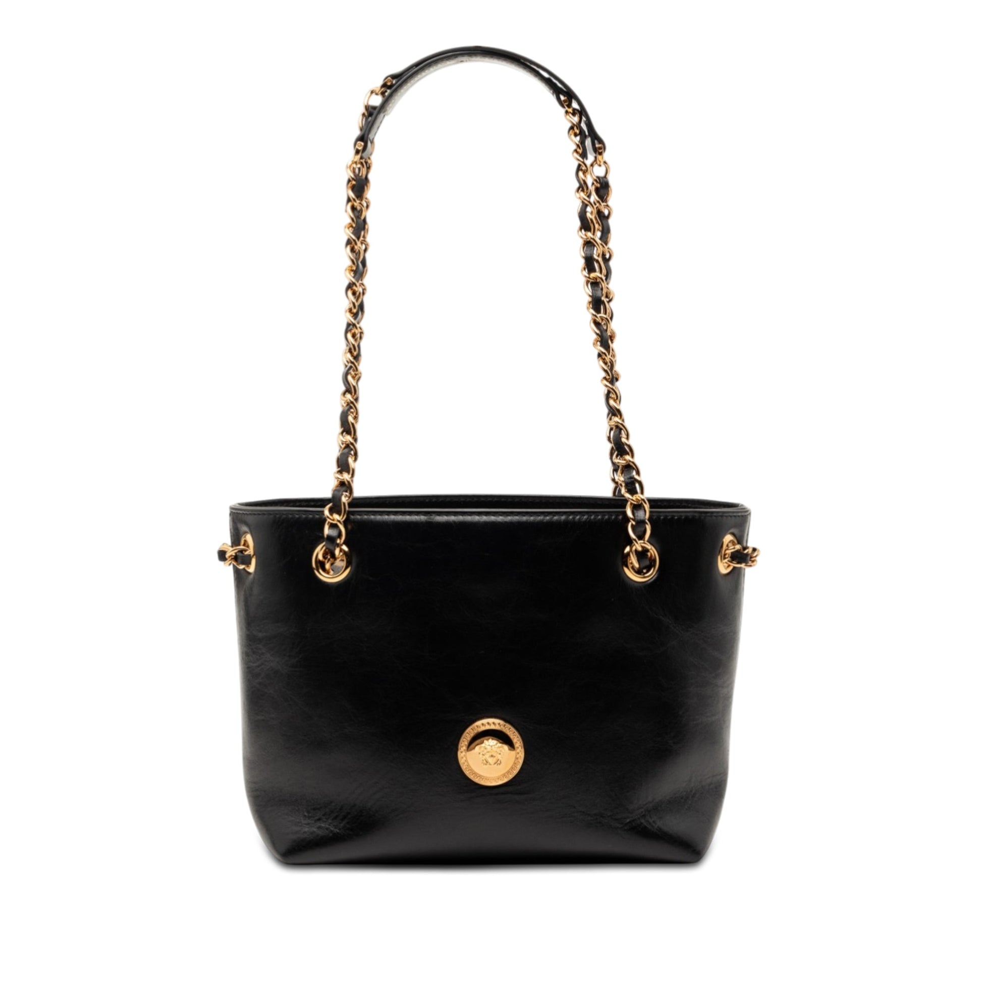 Leather La Medusa Shoulder Bag