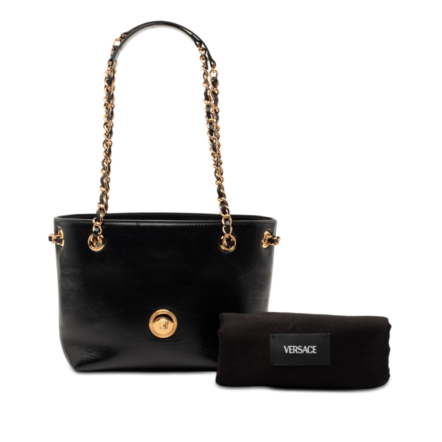 Leather La Medusa Shoulder Bag
