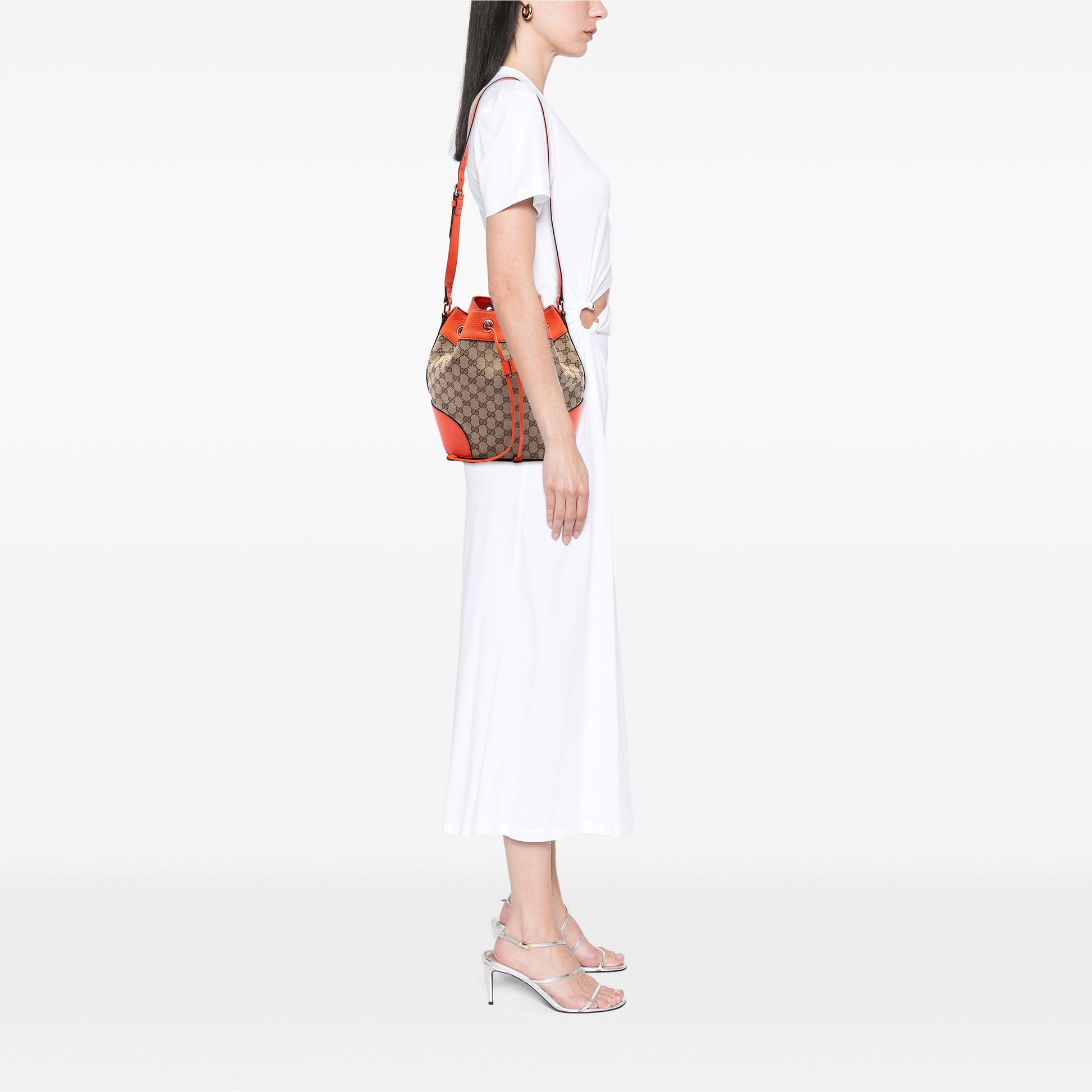 GG Canvas Drawstring Bucket Bag