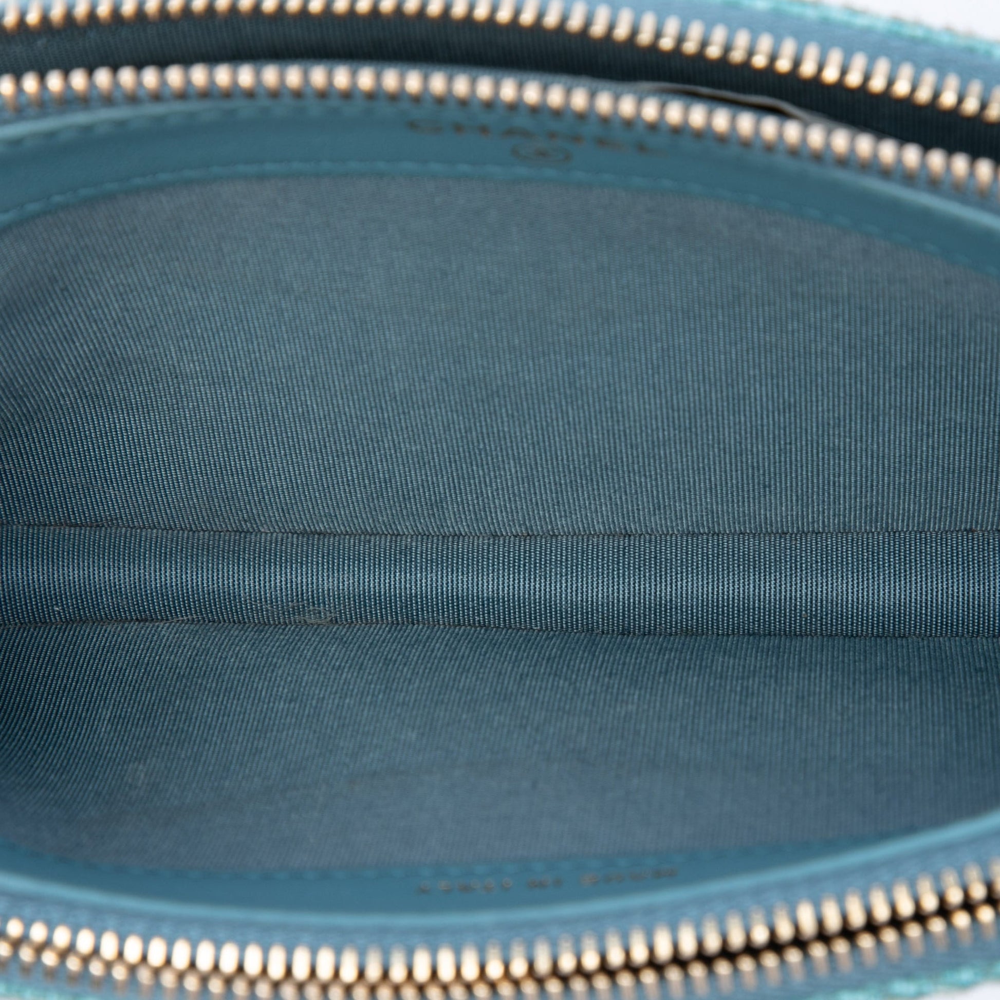 Chanel Raffia Deauville Double Zip Clutch with Chain