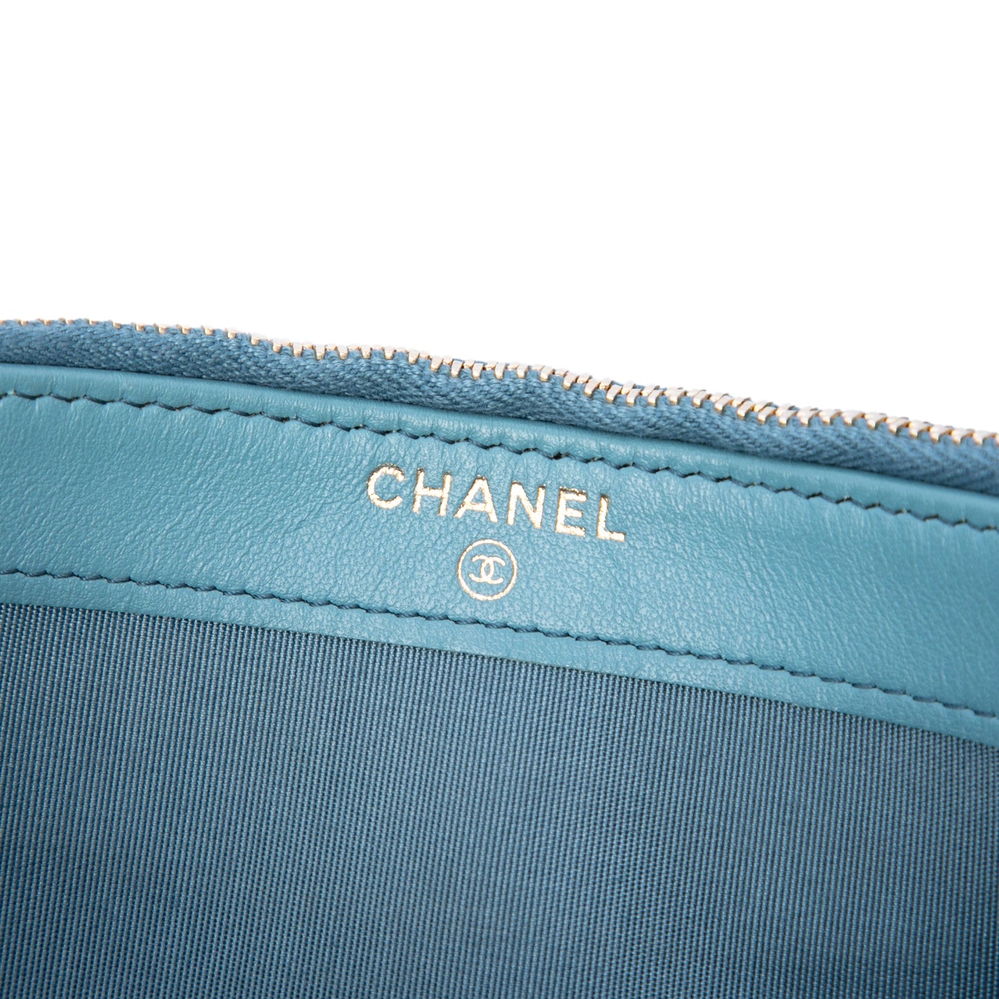 Chanel Raffia Deauville Double Zip Clutch with Chain