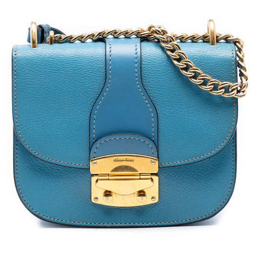 Miu Miu Goatskin Madras Crossbody