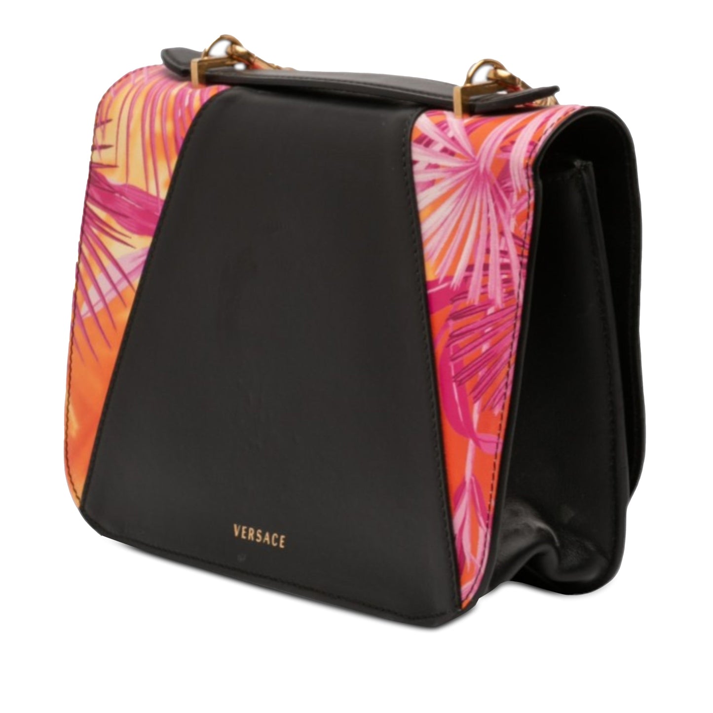 Versace Calfskin Jungle Weave Virtus Satchel
