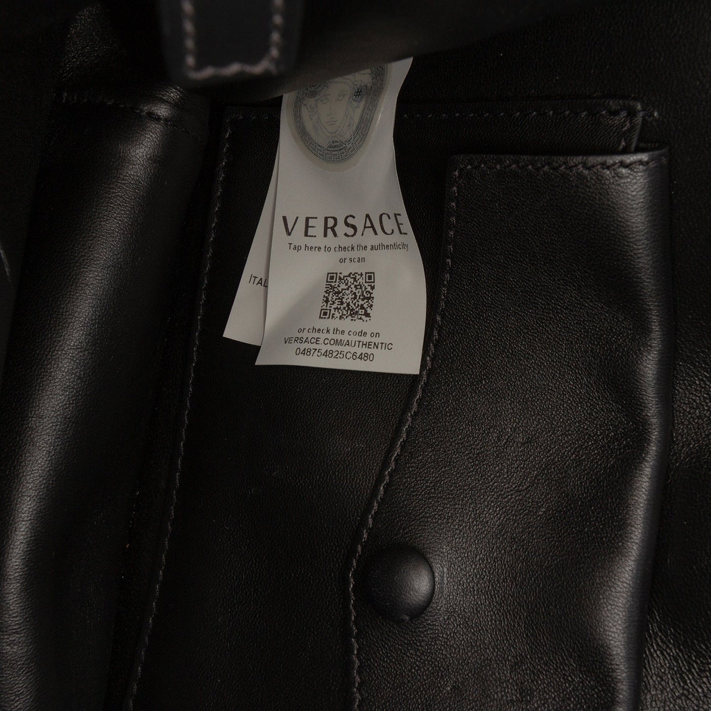 Versace Calfskin Jungle Weave Virtus Satchel