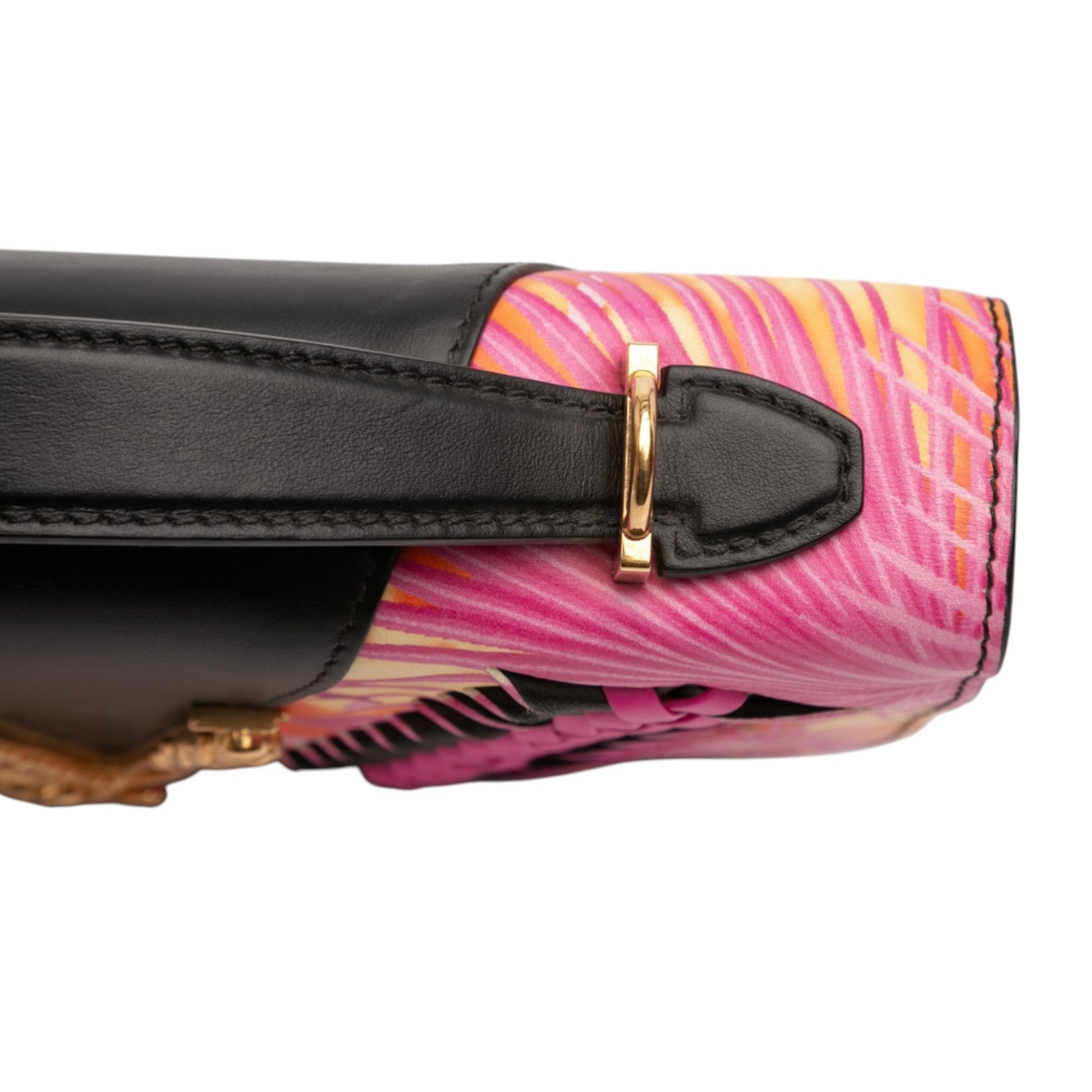 Versace Calfskin Jungle Weave Virtus Satchel