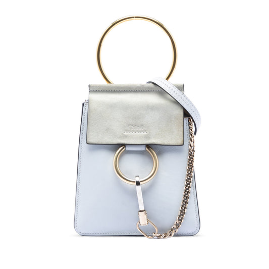 Chloé Mini Calfskin and Suede Faye Bracelet Bag