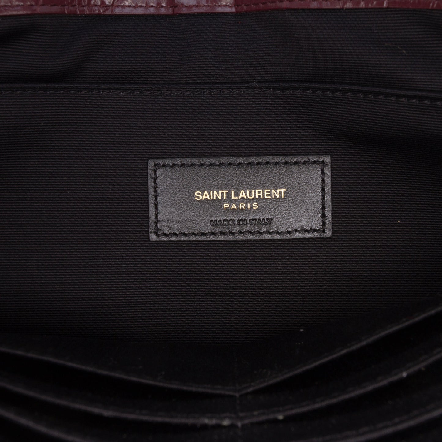Saint Laurent Croc Embossed Calfskin Monogram Tablet Pouch