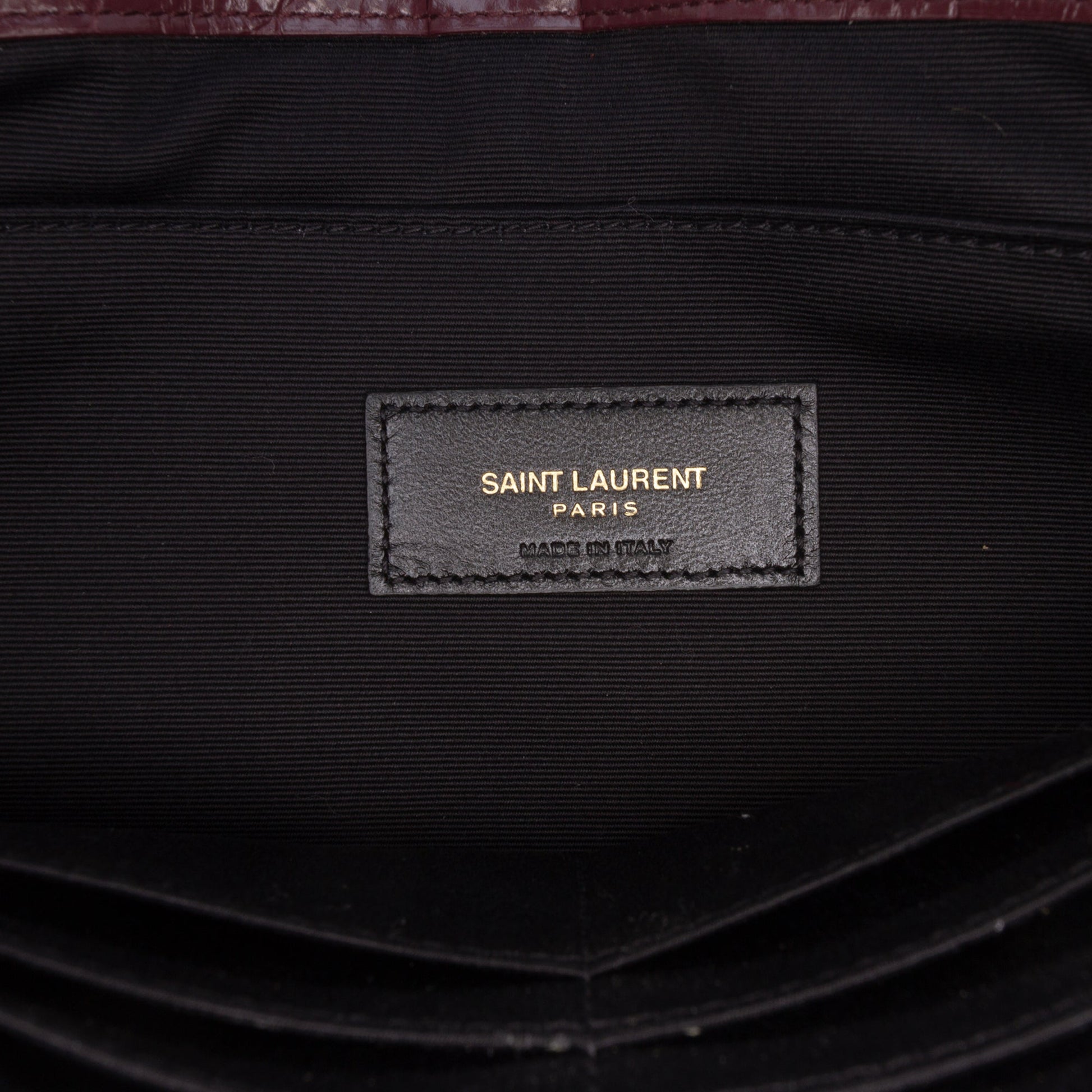 Saint Laurent Croc Embossed Calfskin Monogram Tablet Pouch