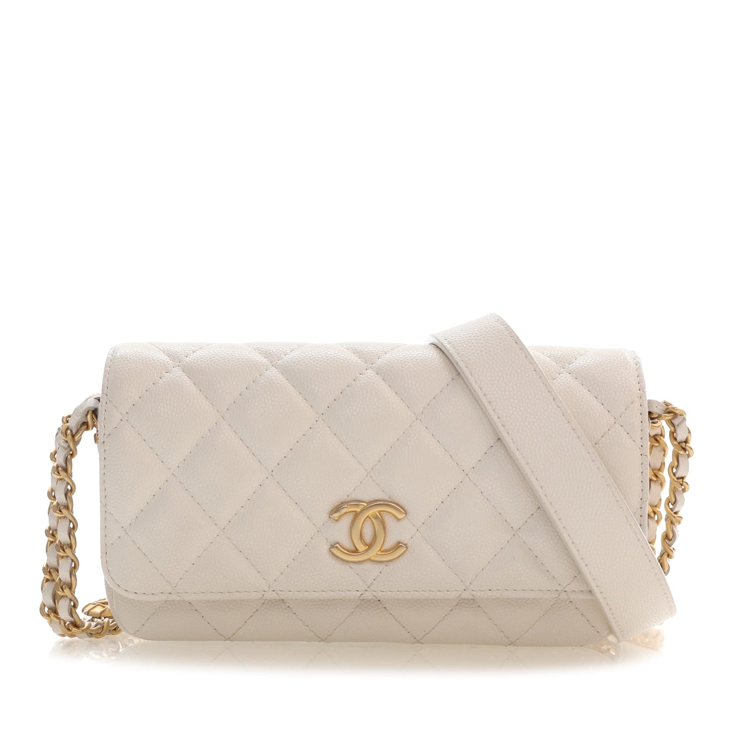 Chanel Small CC Quilted Caviar Twist Your Buttons Flap