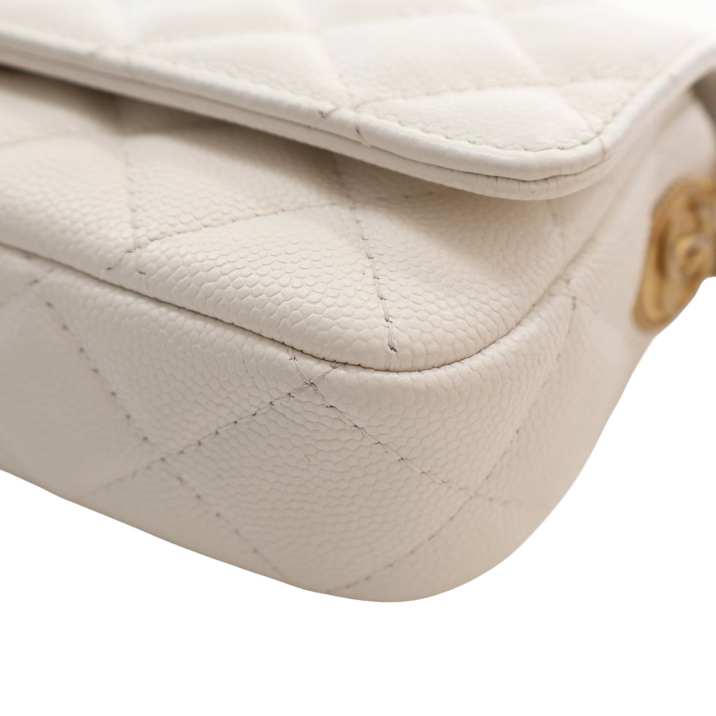 Chanel Small CC Quilted Caviar Twist Your Buttons Flap
