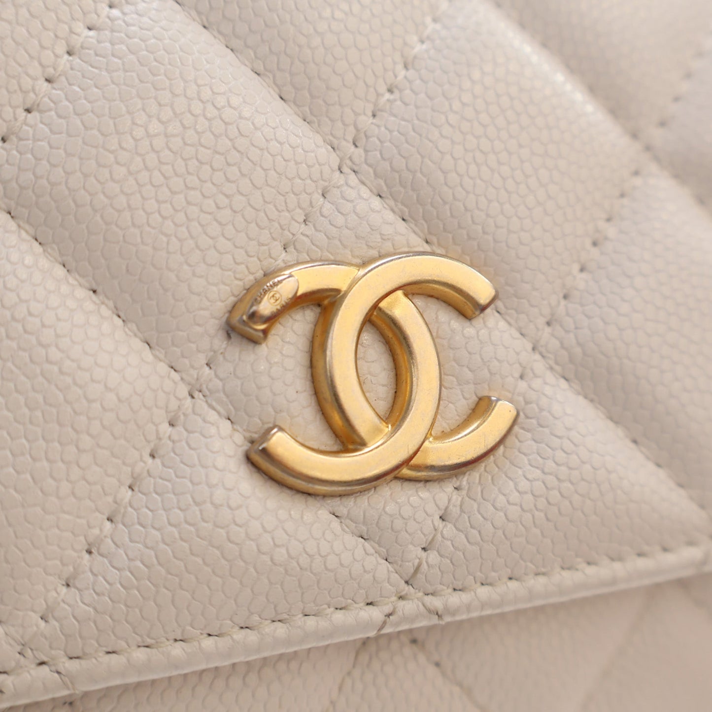Chanel Small CC Quilted Caviar Twist Your Buttons Flap