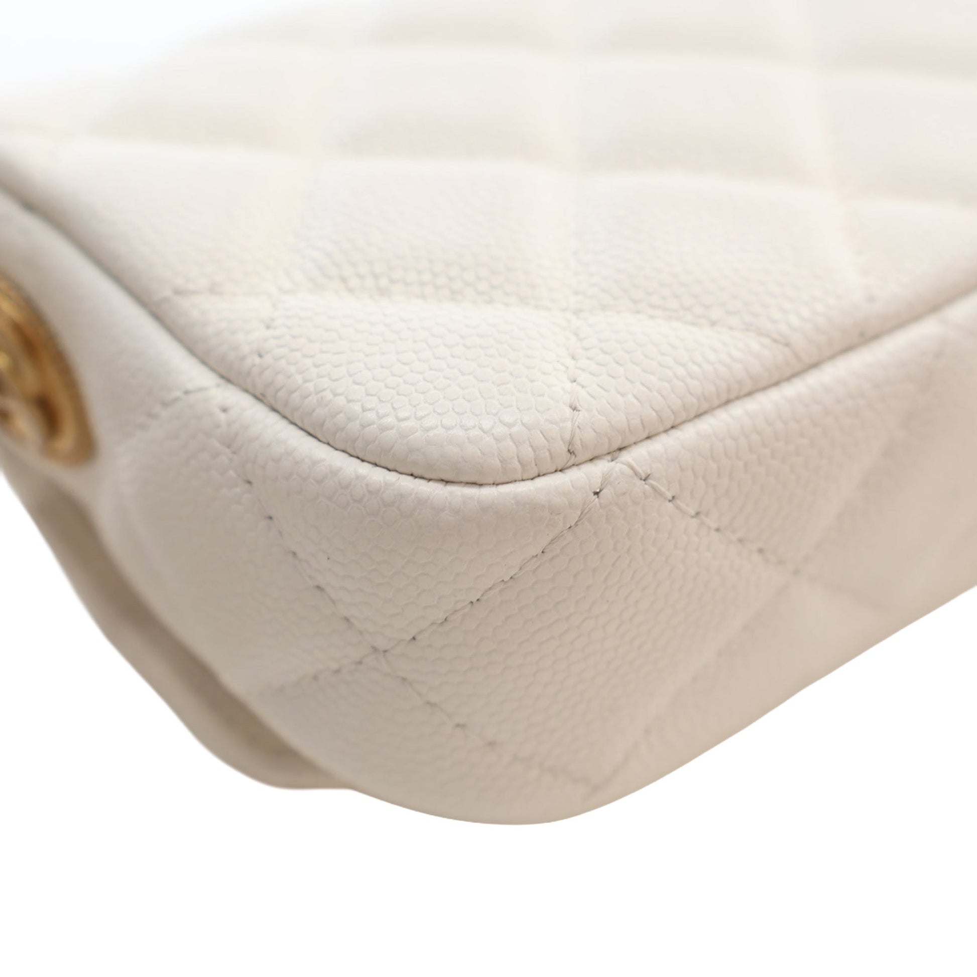 Chanel Small CC Quilted Caviar Twist Your Buttons Flap