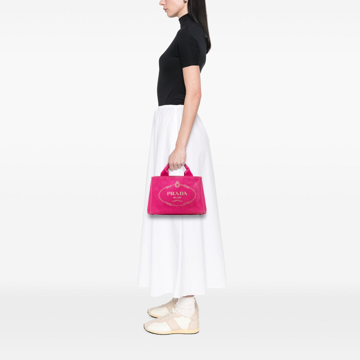 Prada Small Canvas Canapa Logo Tote