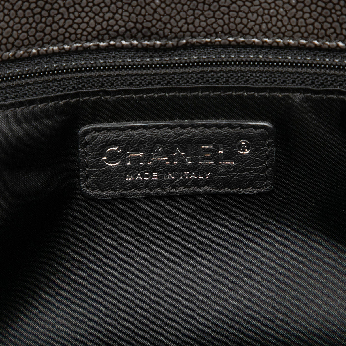 Chanel Small Reissue 2.55 Coated Caviar Diamond Shine Tote — Black