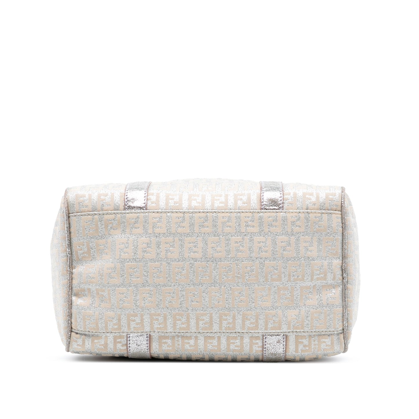 Fendi Mini Zucchino Metallic Canvas Forever Bauletto Boston Bag