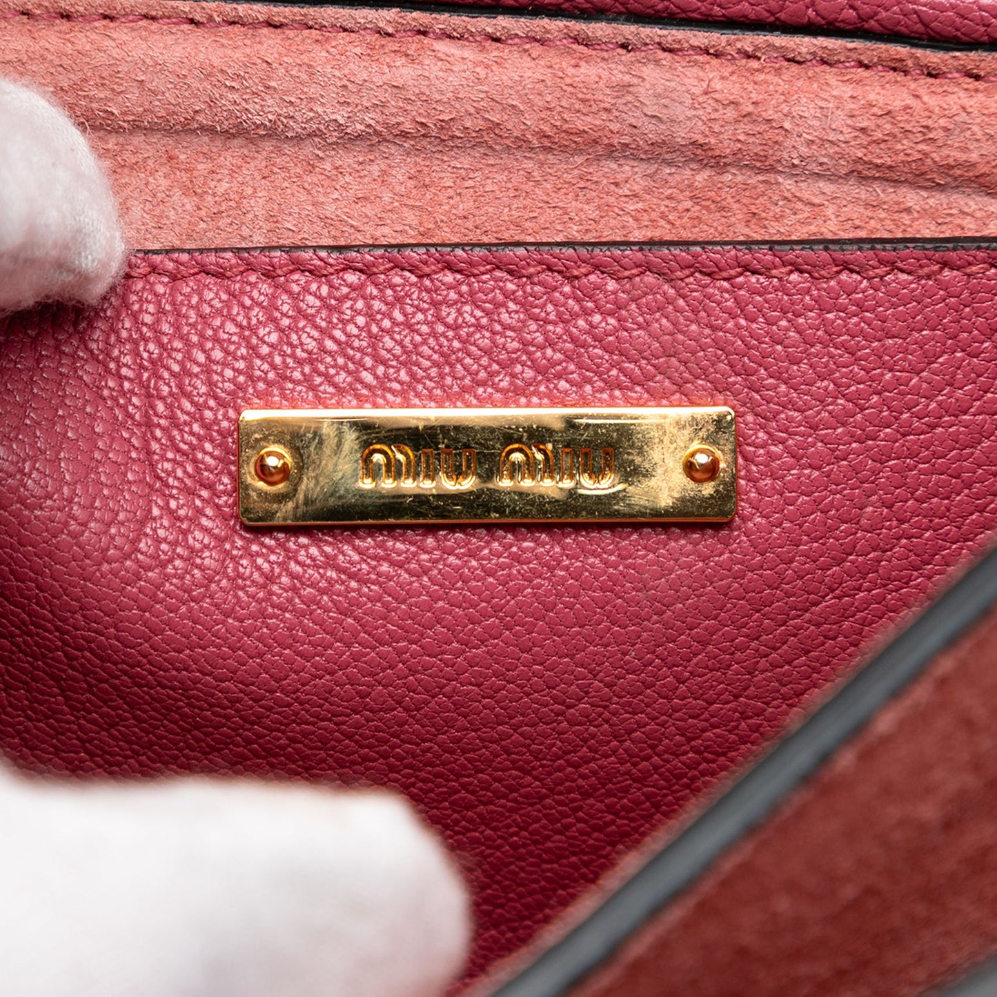 Miu Miu Goatskin Madras Crossbody