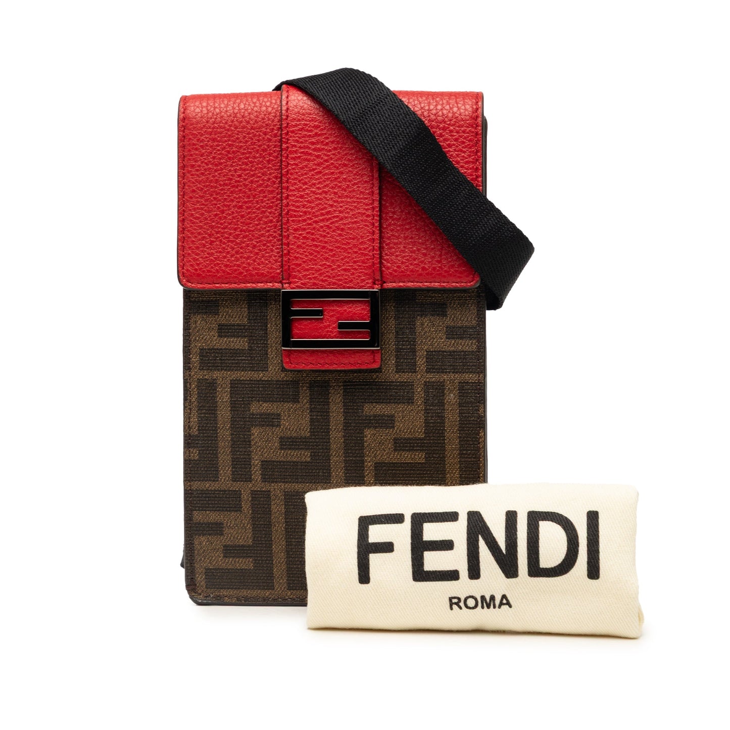 Fendi Zucca Coated Canvas Phone Holder Crossbody