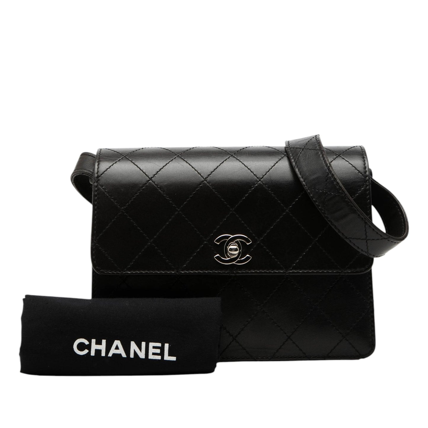 Chanel CC Quilted Lambskin Flap Shoulder Bag