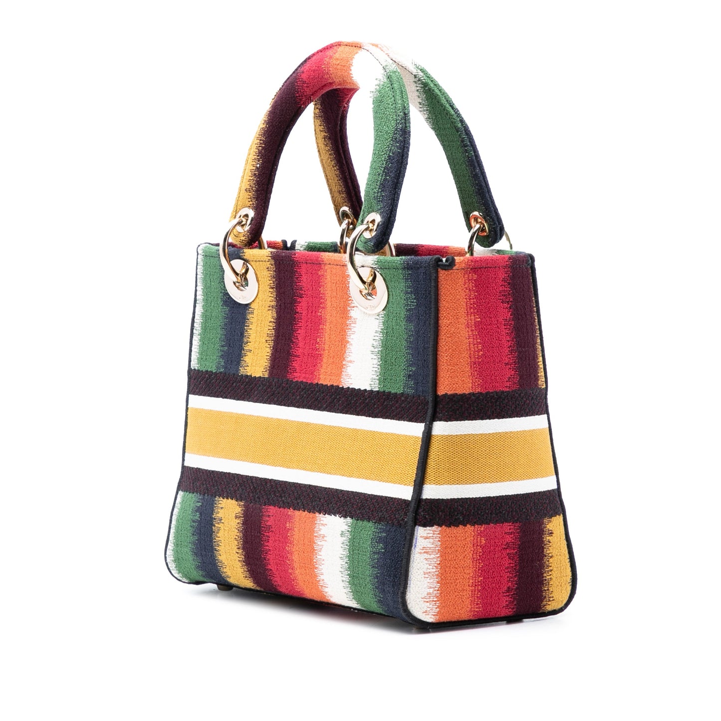 Dior Medium Embroidered Multicolor Canvas Striped Lady D Lite